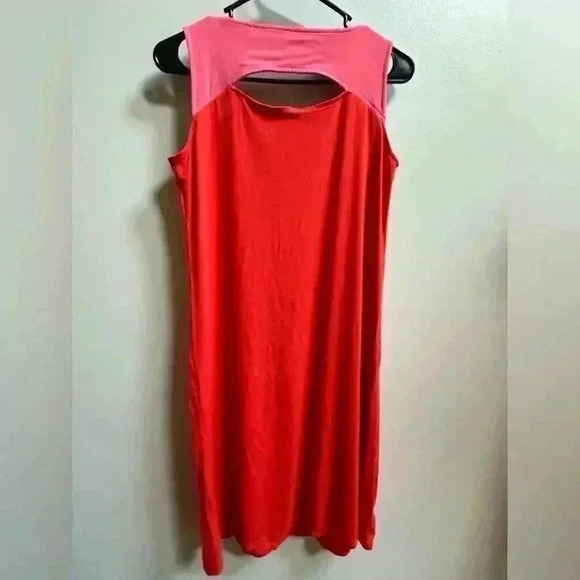 LIKE NEW | Eileen Fisher Firefly Peony Colorblock Cutout Jersey Dress Women’s XS - Picture 5 of 5